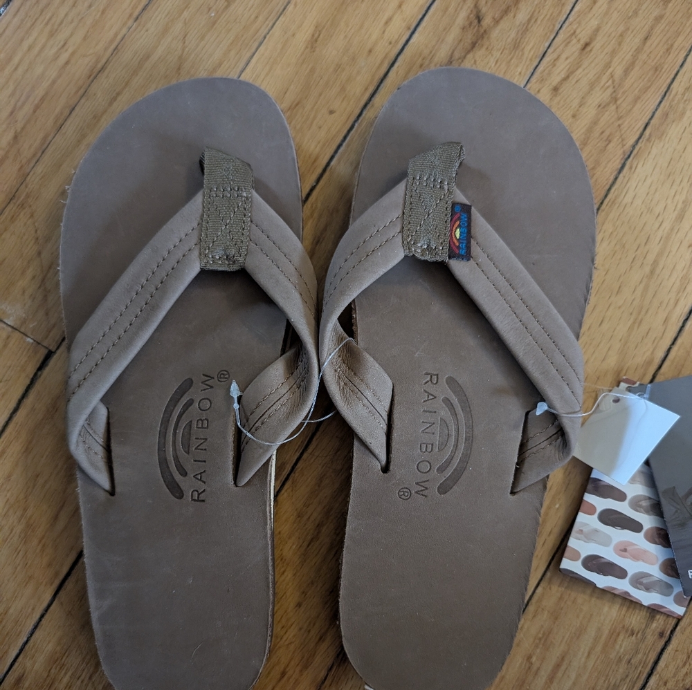 Rainbow Mens Small 7.5-8.5 Dark Brown Sandals